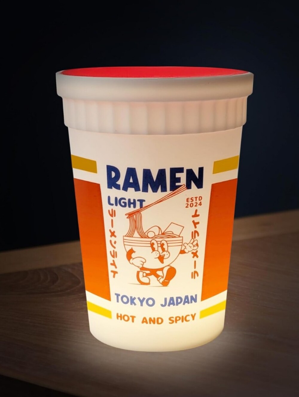 RAMEN Light Tokyo Japan Cup Lamp - White & Red